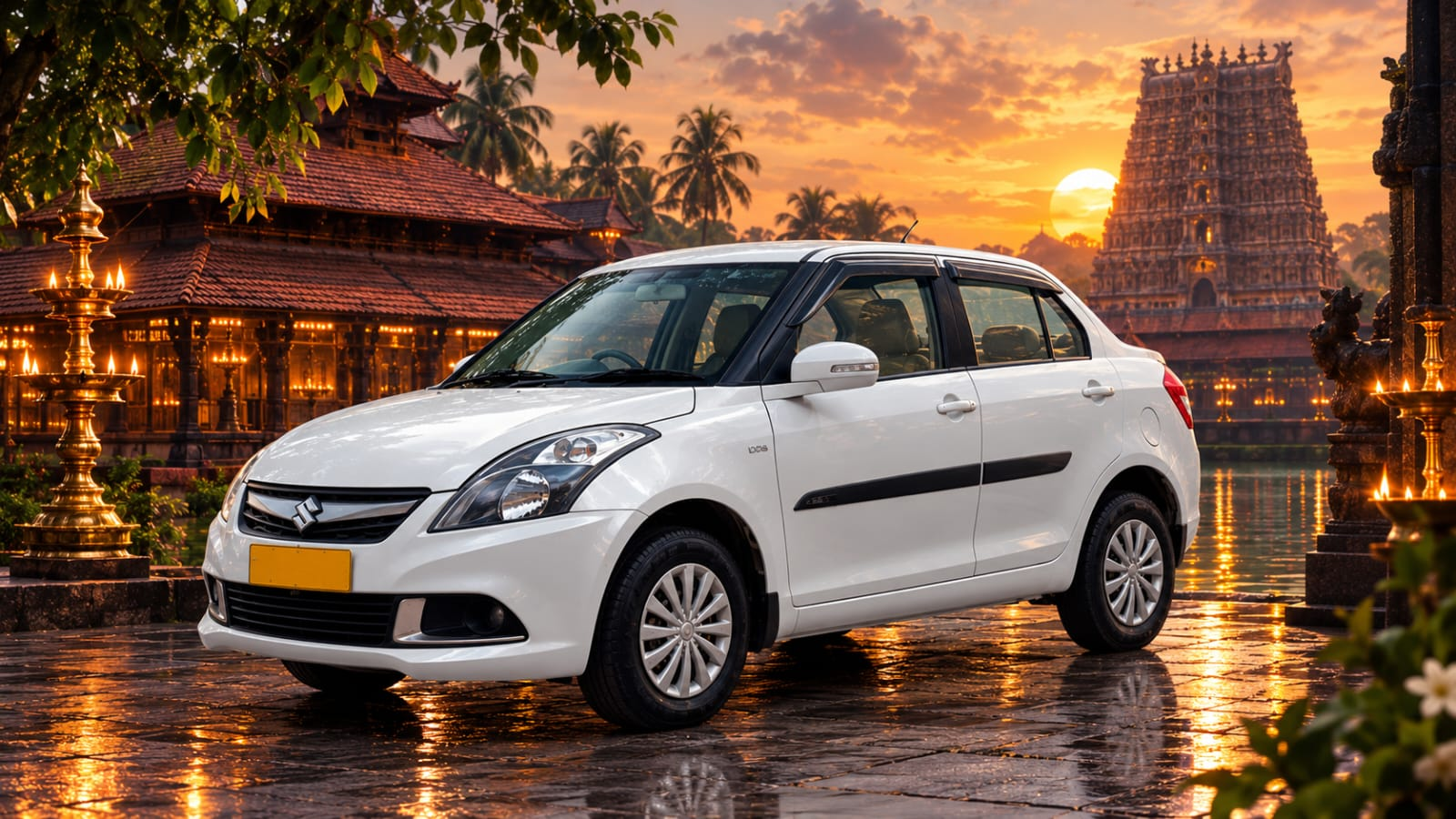 Swift Dzire offered by PV TRAVELS for pilgrimage transport