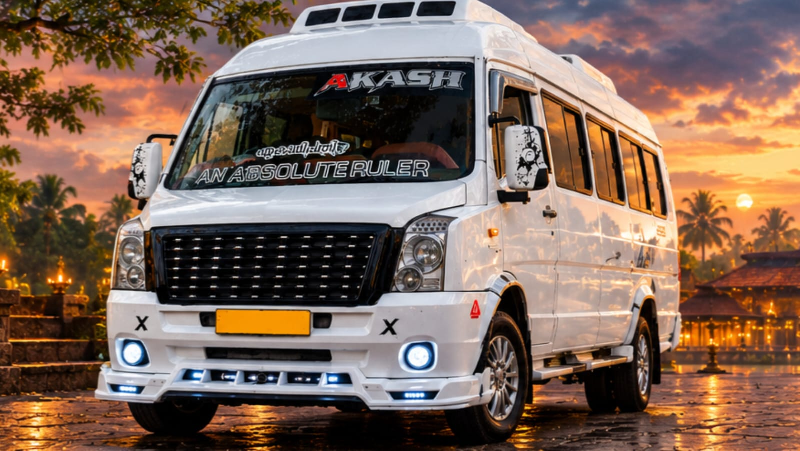 Tempo Traveller offered by PV TRAVELS for pilgrimage transport